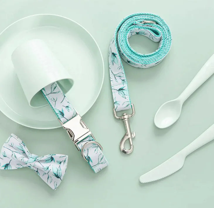 Elegant Pet Collar, Bowtie & Leash set