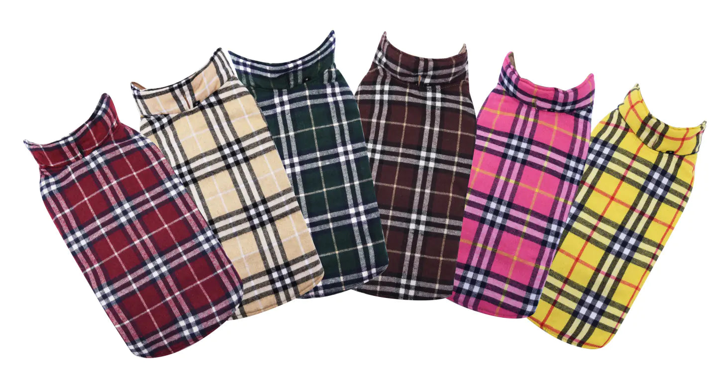 Plaid Waterproof Dog Jacket