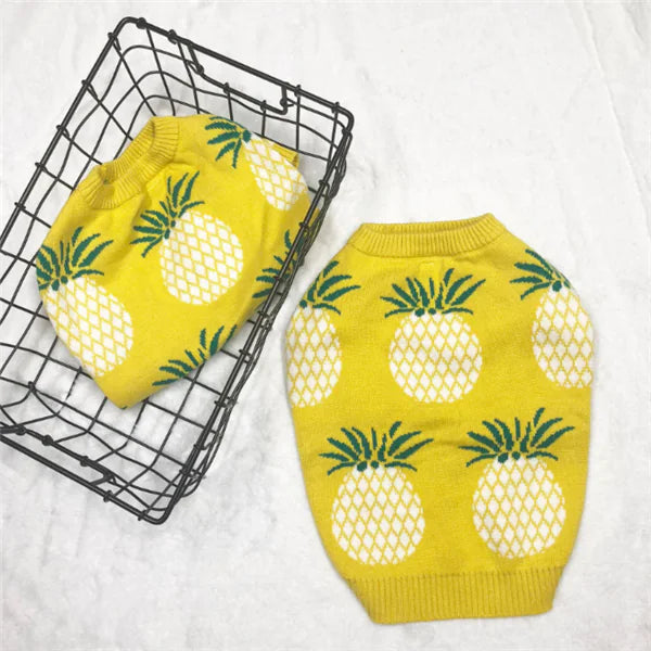 Pineapple Knit Dog Sweater