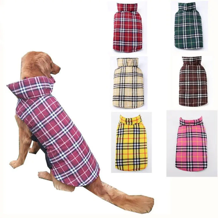 Plaid Waterproof Dog Jacket