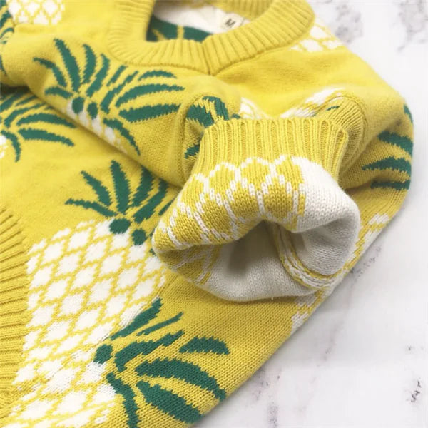 Pineapple Knit Dog Sweater