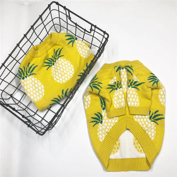 Pineapple Knit Dog Sweater